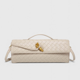 Valeria - Geantă Clutch Melanie cu Detaliu Aurie în Formă de Nod