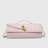 Valeria - Geantă Clutch Melanie cu Detaliu Aurie în Formă de Nod