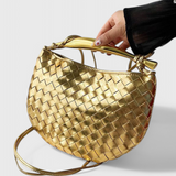 Clara - Geanta Woven Gerda cu Mâner Auriu