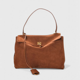 Veronica - Geantă de Umăr Henna din Piele Suede