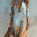 Lorna - Rochie cămașă în stil mediteranean