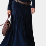 Cristina - Rochie lungă din suede cu slituri