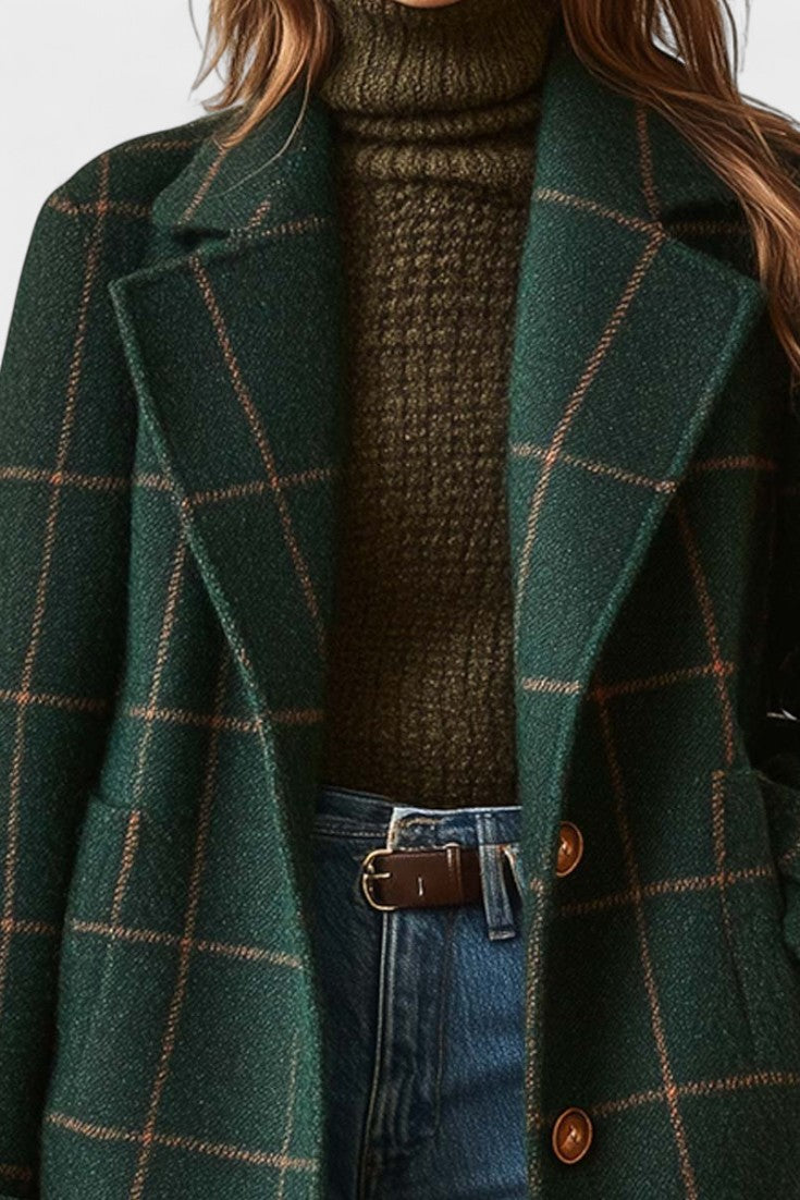 Yrsa™ | Palton elegant din tweed cu model în carouri