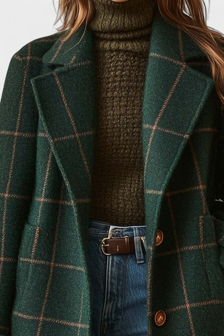 Yrsa™ | Palton elegant din tweed cu model în carouri