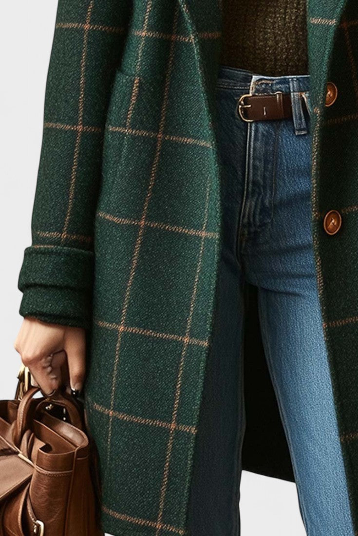 Yrsa™ | Palton elegant din tweed cu model în carouri