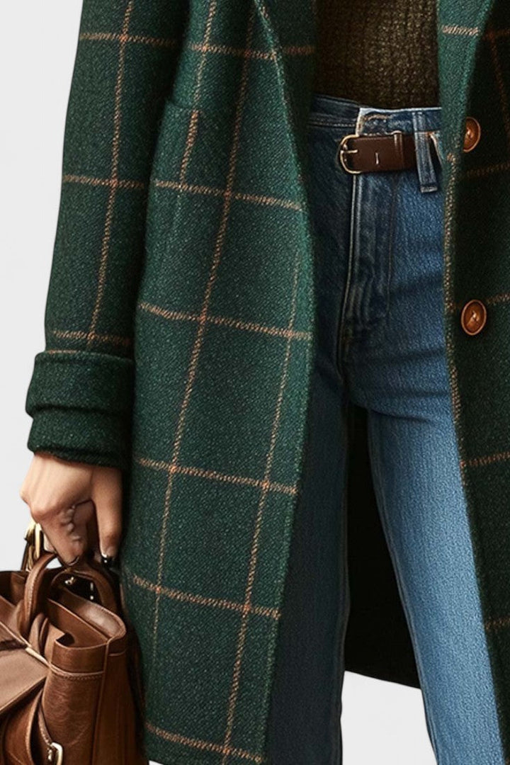 Yrsa™ | Palton elegant din tweed cu model în carouri