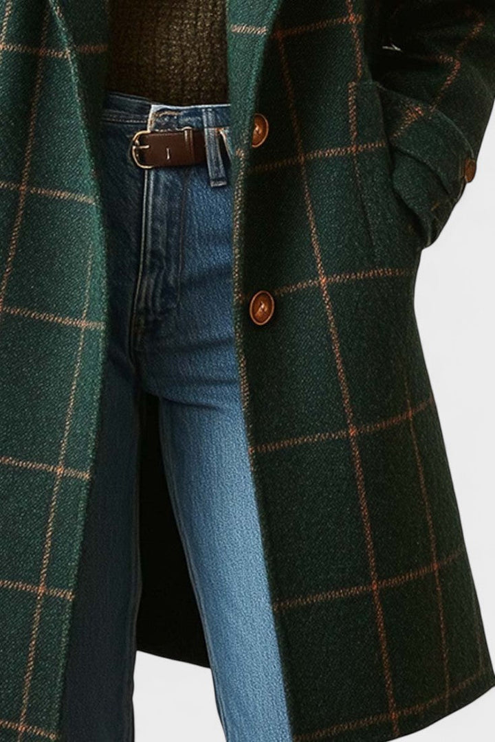 Yrsa™ | Palton elegant din tweed cu model în carouri