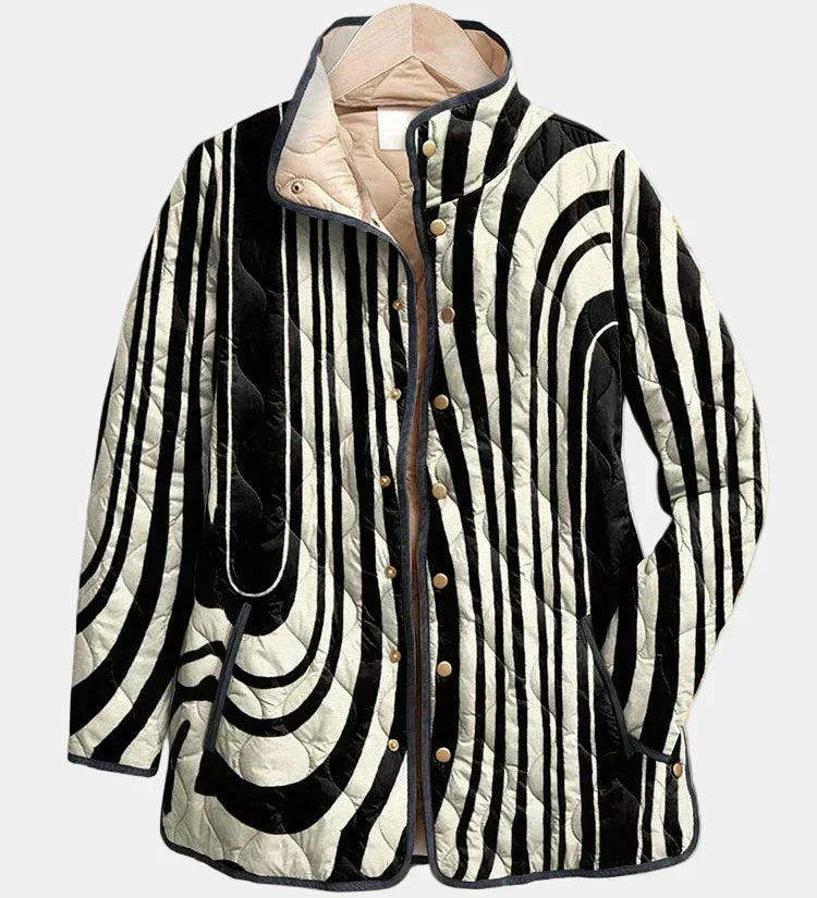 DELACROIX - Jachetă matlasată Sylvie cu imprimeu zebra
