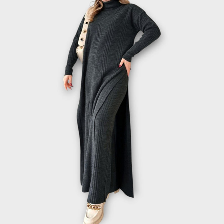 Rochie Maxi Tricotată cu Design Relaxat
