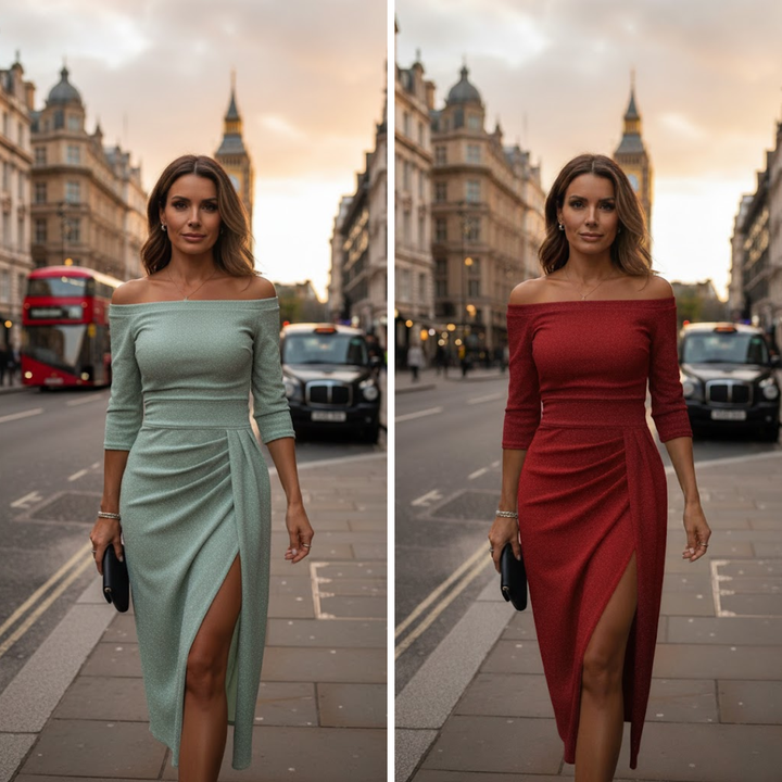 Isabelle | Rochie maxi elegantă cu guler halter și o croială frumoasă, fluidă