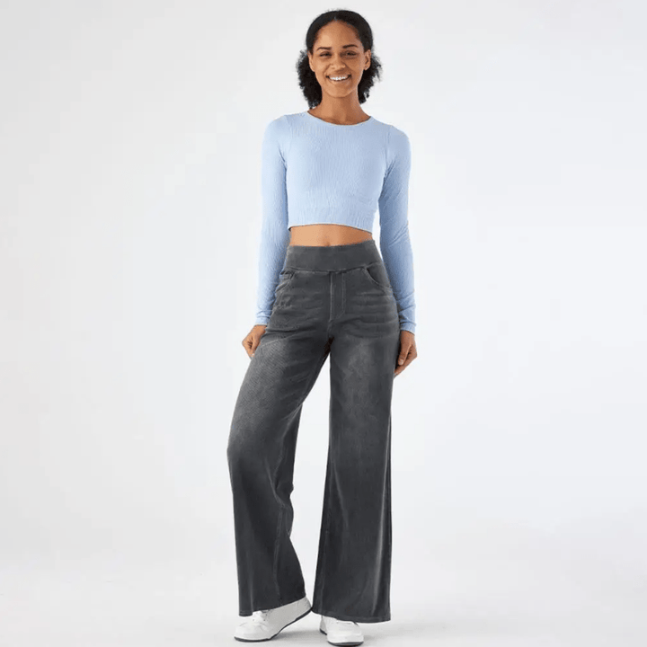 Pantaloni Relaxați cu Talie Elastică