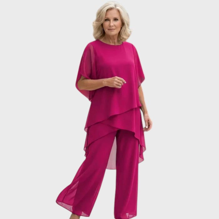 Nicoleta | Sacou cu pantaloni palazzo plisati