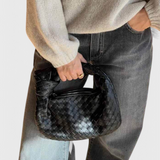 Paula - Mini Woven Sage Bolso Satchel Bag