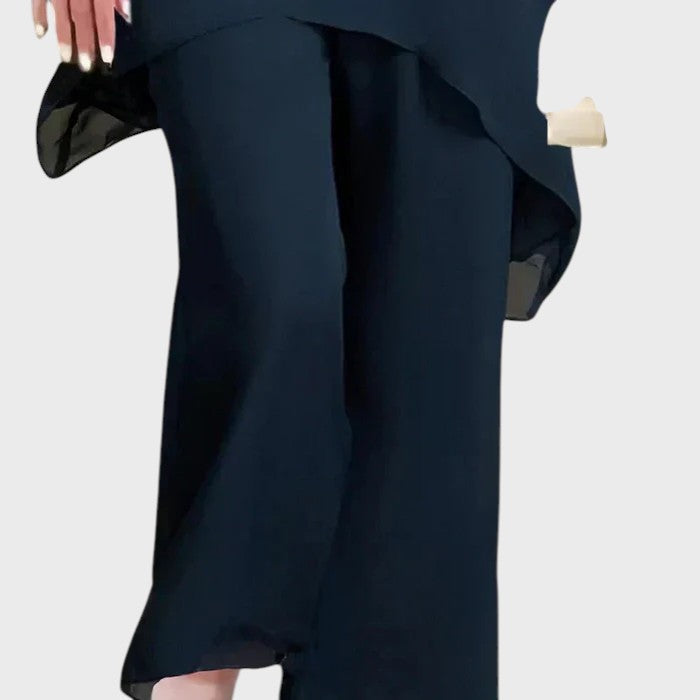 Nicoleta | Sacou cu pantaloni palazzo plisati