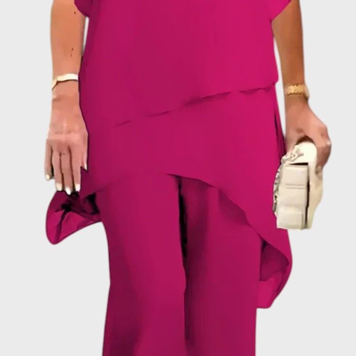 Nicoleta | Sacou cu pantaloni palazzo plisati